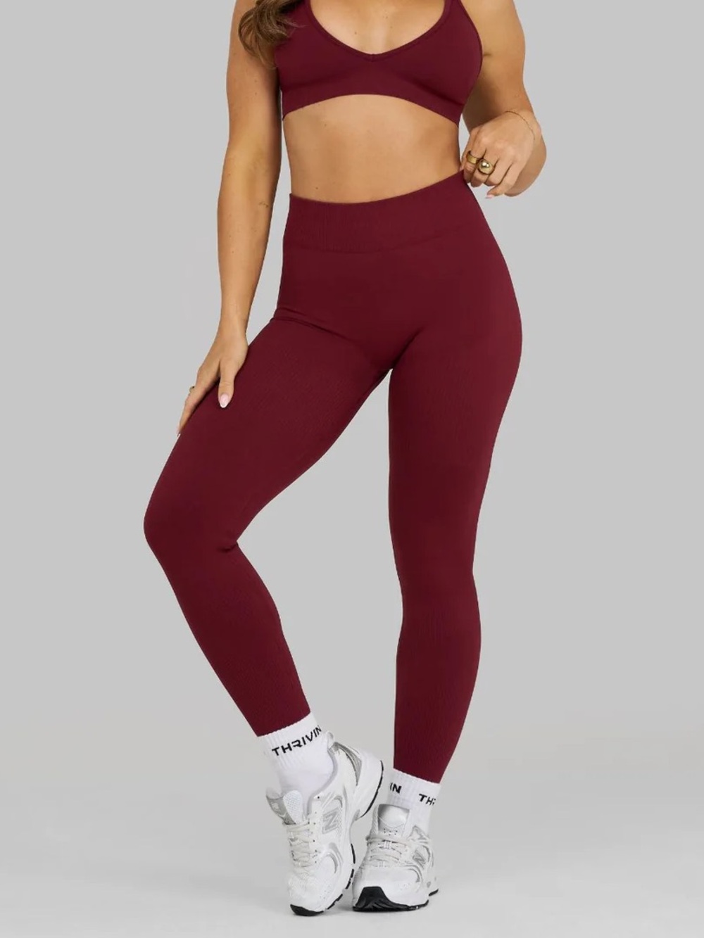 Thrivin Elevate™ Sculpting  Mid Waist Scrunch Leggings - Fine Wine, Size S